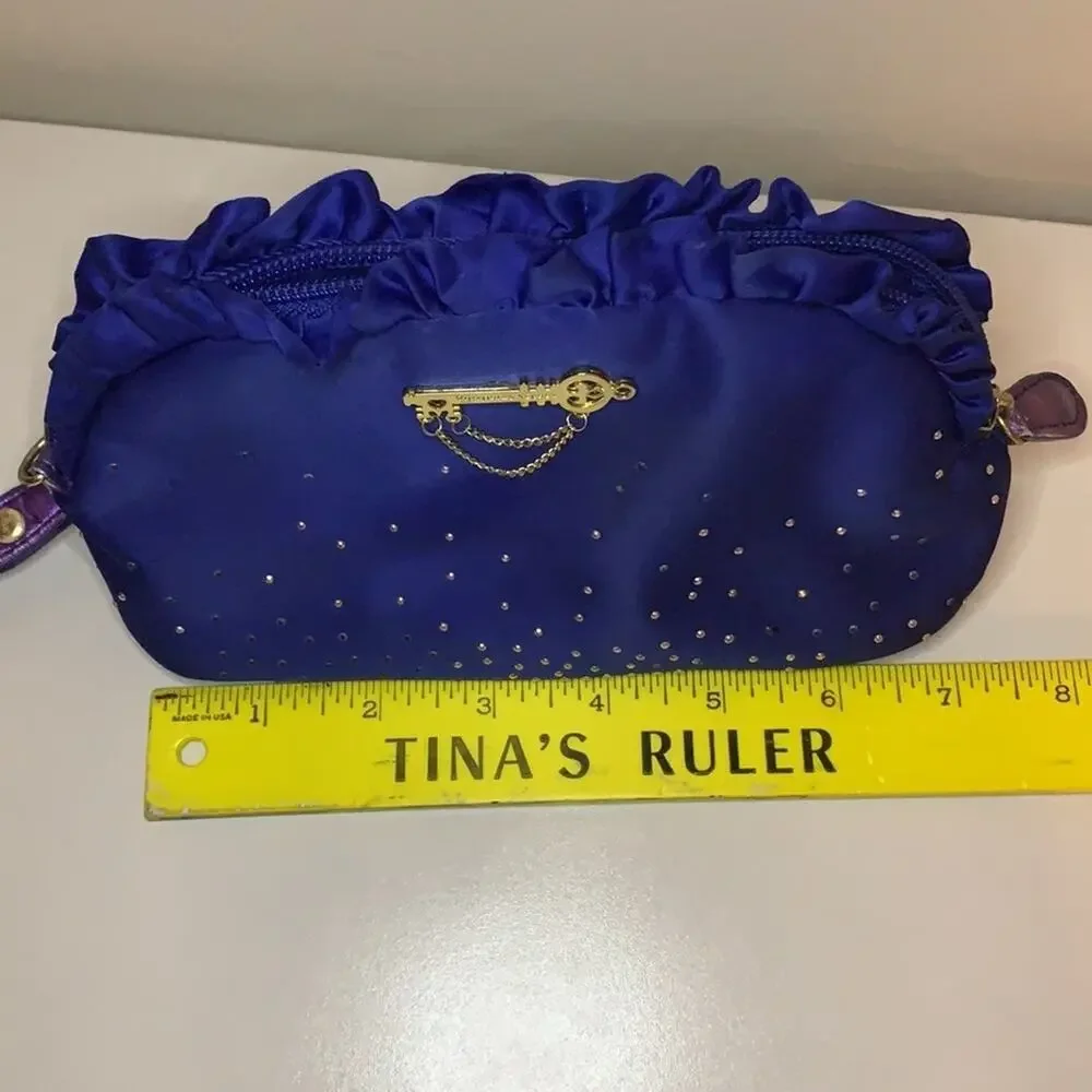 Victoria’s Secret Wristlet Blue Small Pouch with Sparkle